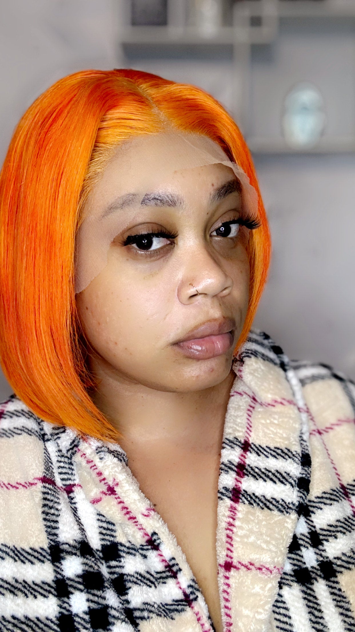 Scarlet Orange Bob Cut Wig