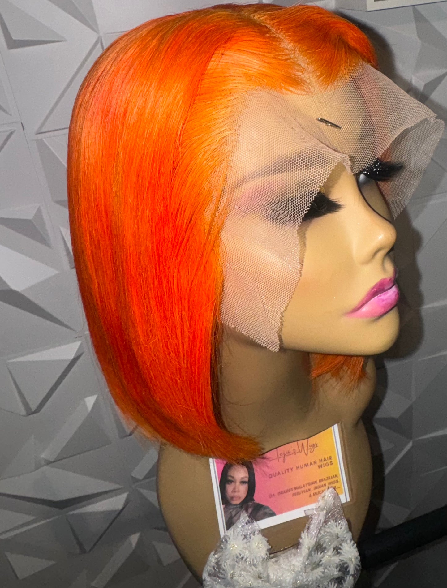 Scarlet Orange Bob Cut Wig