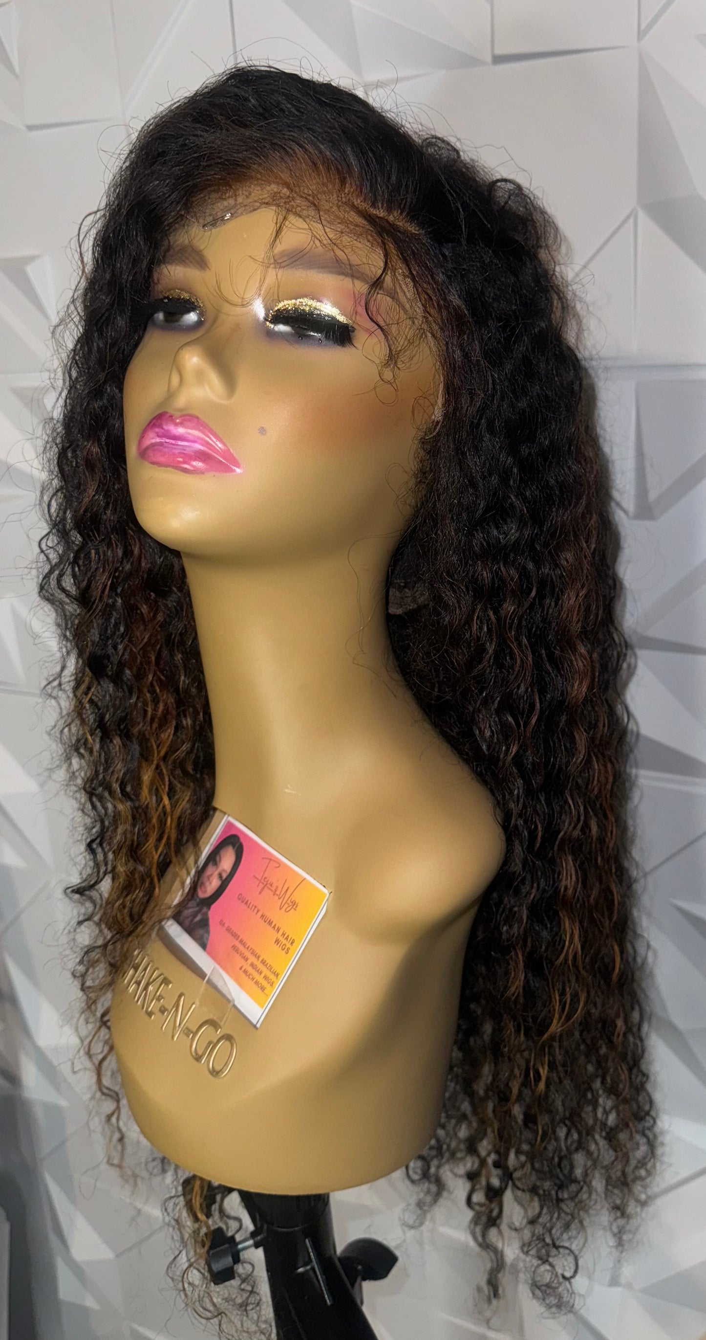 Laura Curly Wavy Natural Black Wig