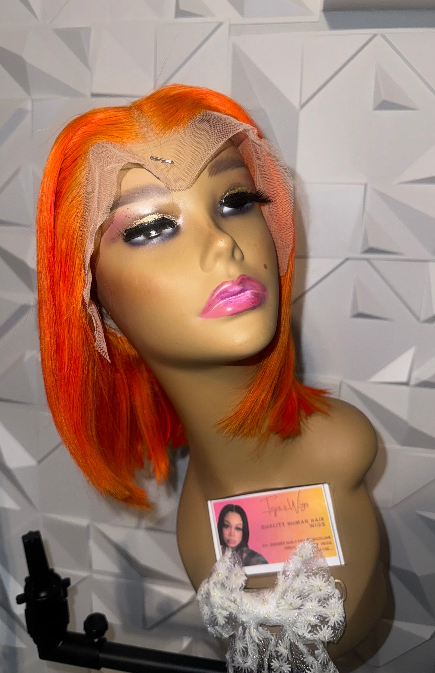 Scarlet Orange Bob Cut Wig