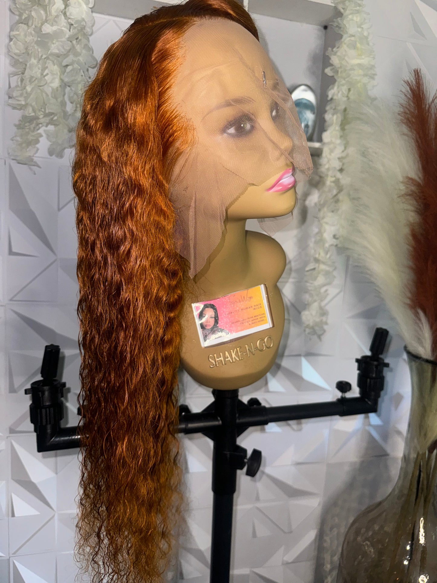 Jazz Water Wavy Ginger Frontal Wig