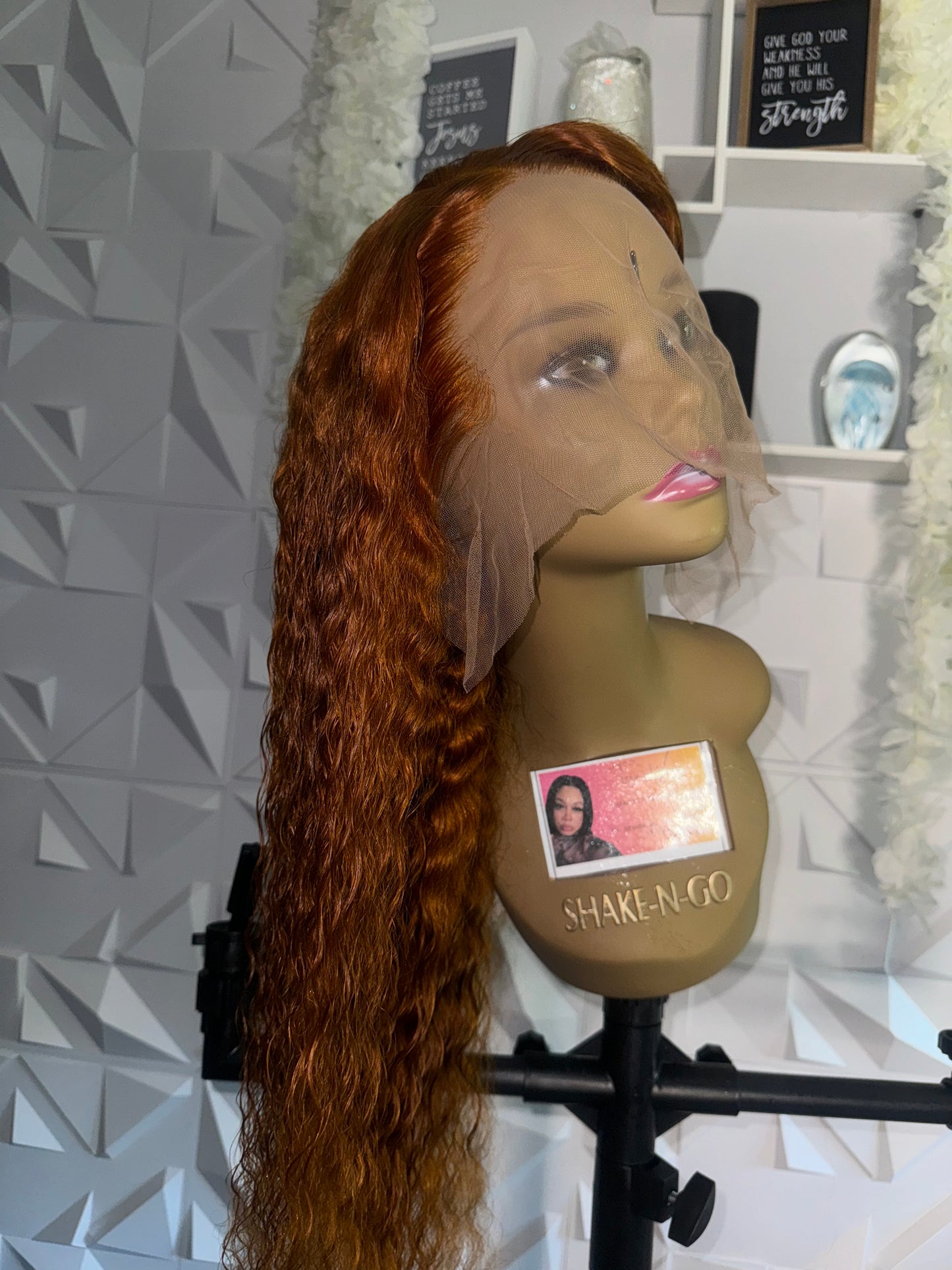 Jazz Water Wavy Ginger Frontal Wig